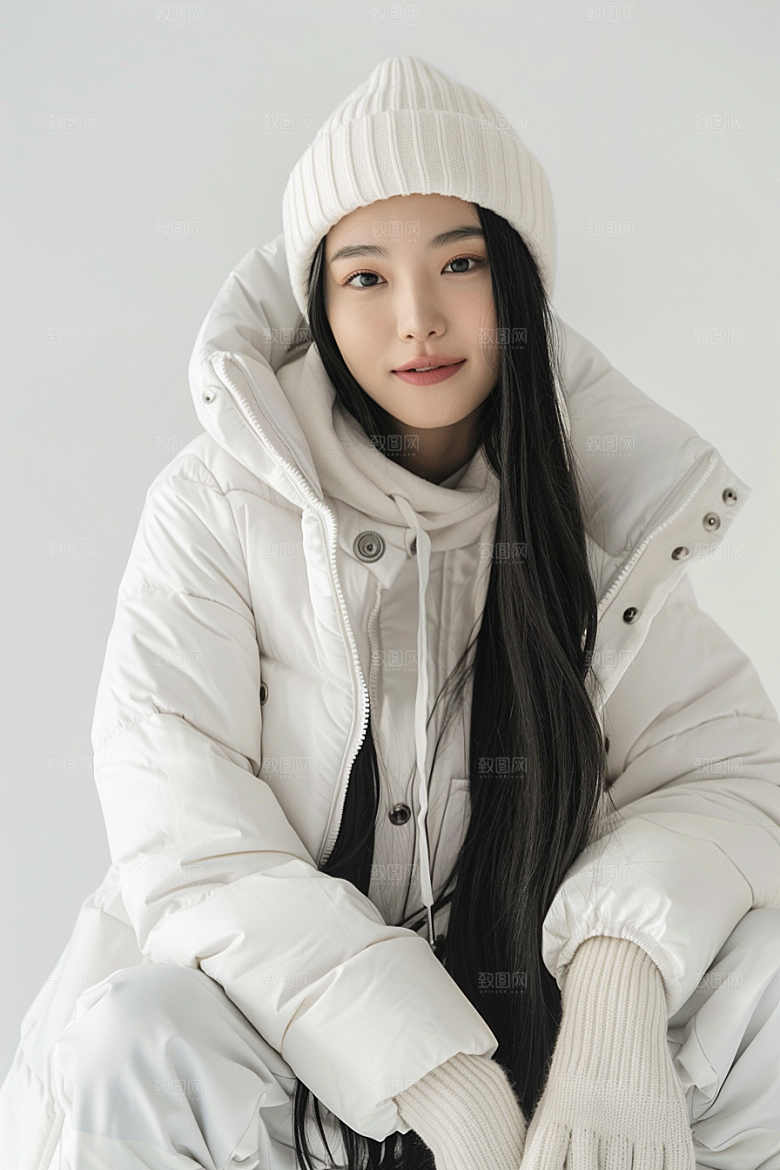 赏雪人像冰雪户外摄影图