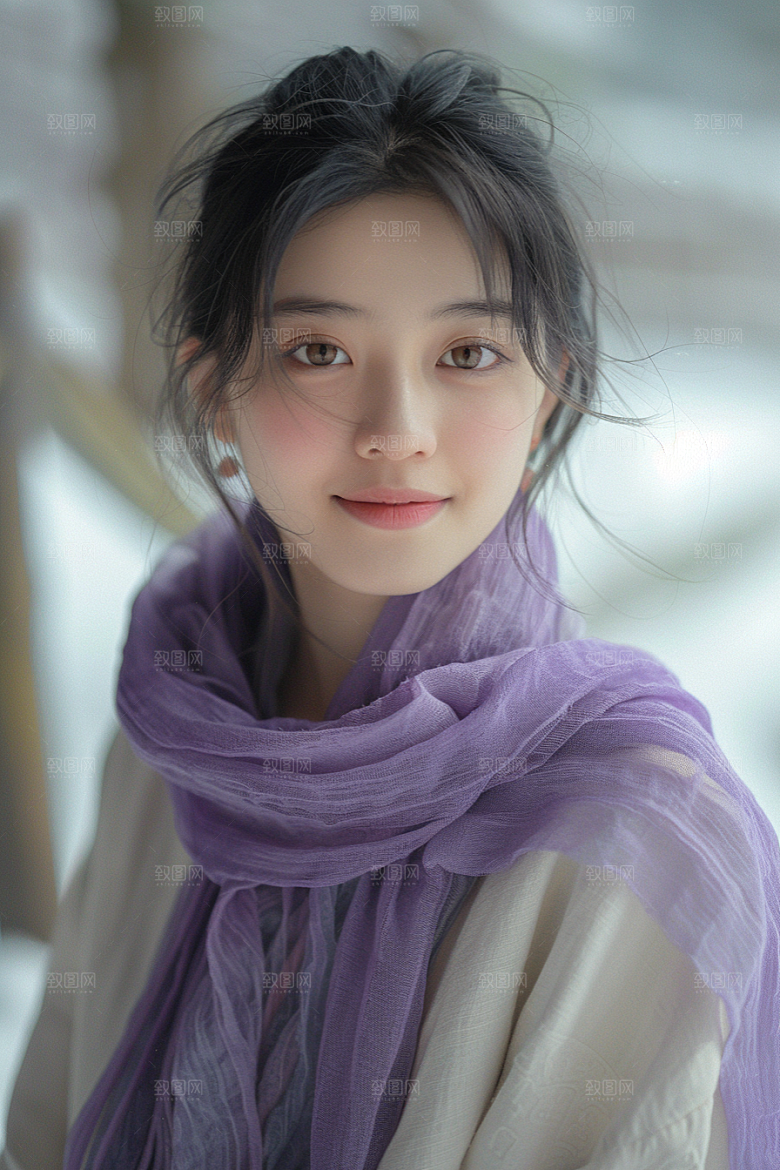 赏雪人像雪地高清摄影图