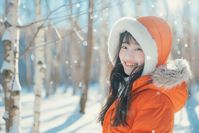 赏雪人像高清冬季摄影图