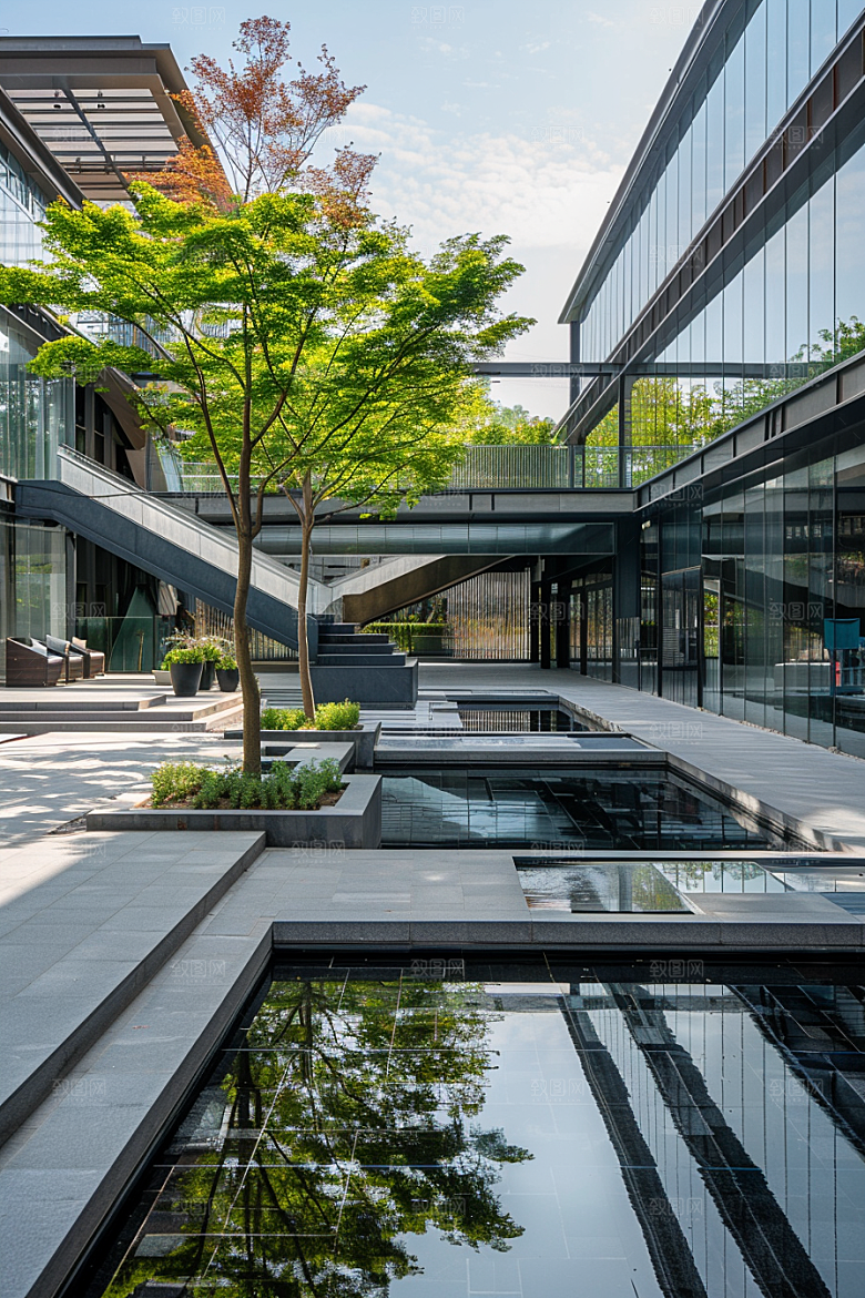 商业街简洁建筑效果图