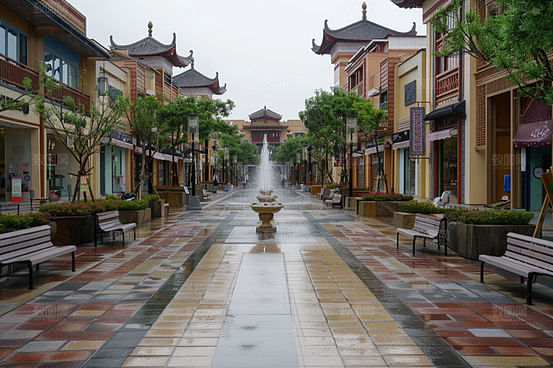 商业街金属感商场效果图
