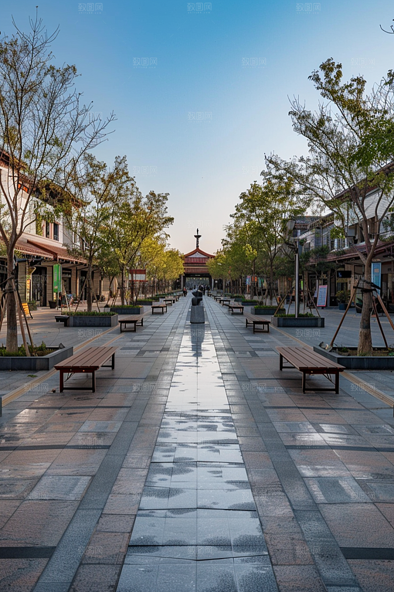 商业街简洁高清效果图