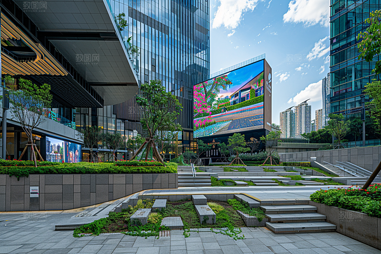 商业街简洁质感效果图