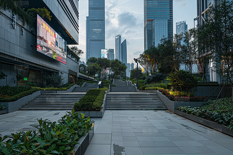 商业街高清建筑效果图