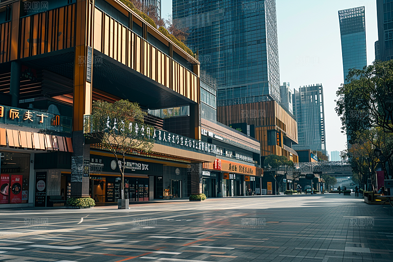 商业街金属感高清效果图
