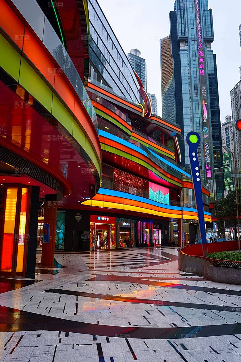 商业街建筑简洁效果图