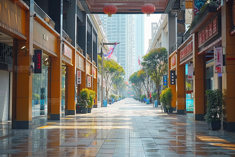 商业街简洁高清效果图