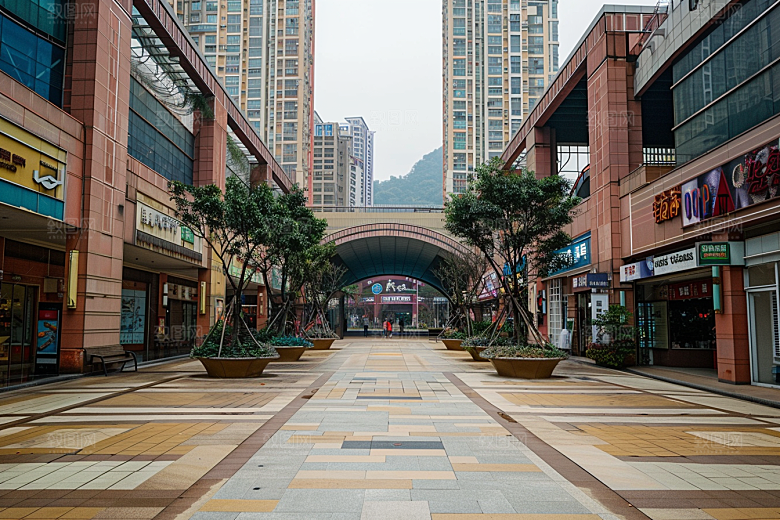 商业街质感现代效果图