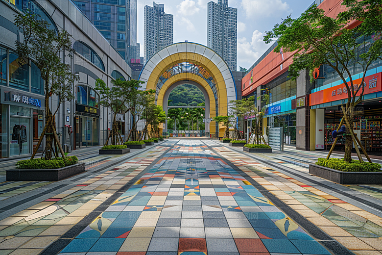 商业街建筑质感效果图