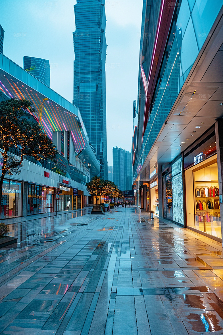 商业街金属感商场效果图