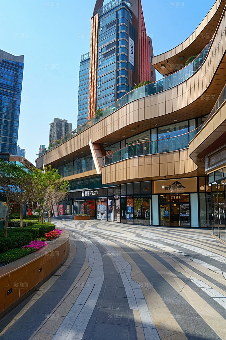商业街质感建筑效果图