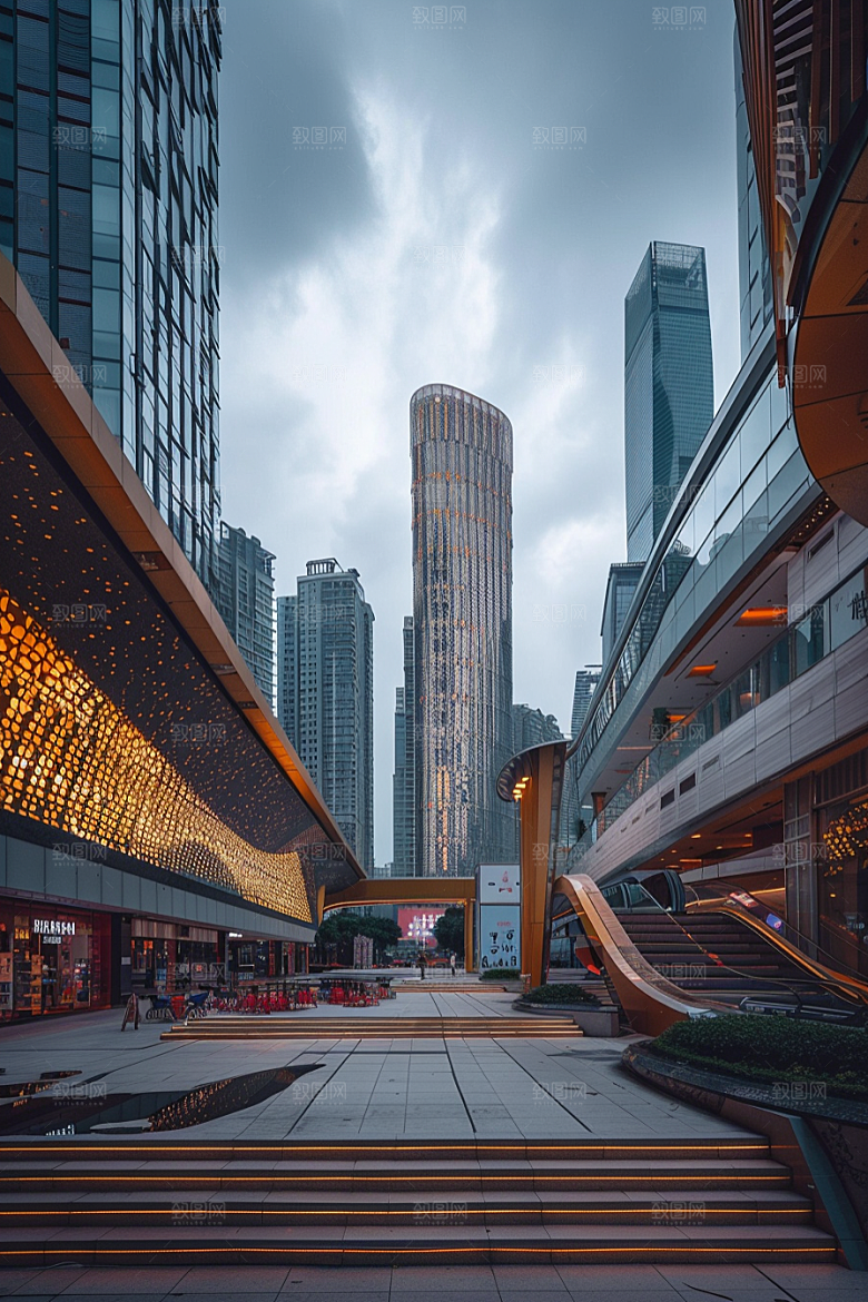 商业街现代质感效果图