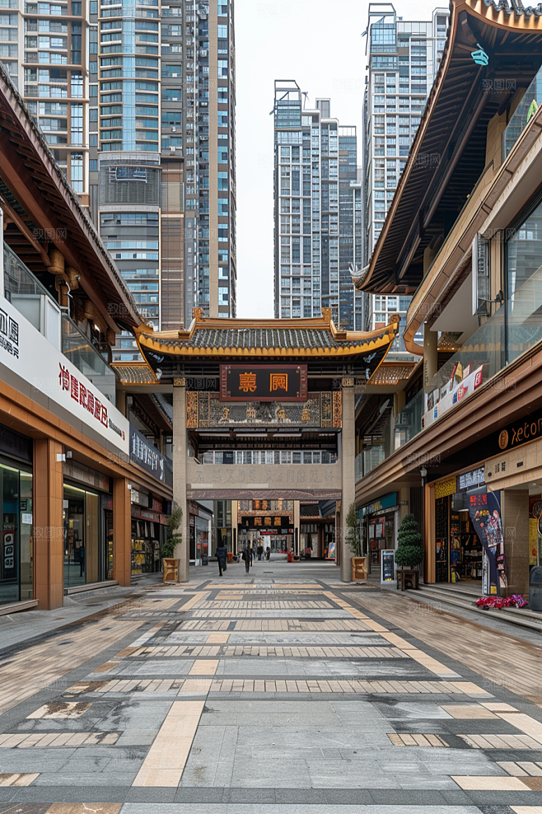 商业街金属感简洁效果图