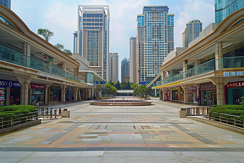 商业街简洁高清效果图
