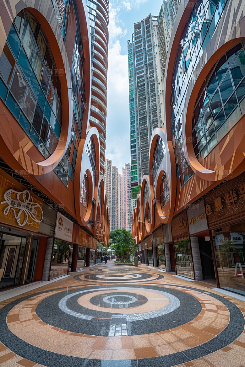 商业街简洁现代效果图