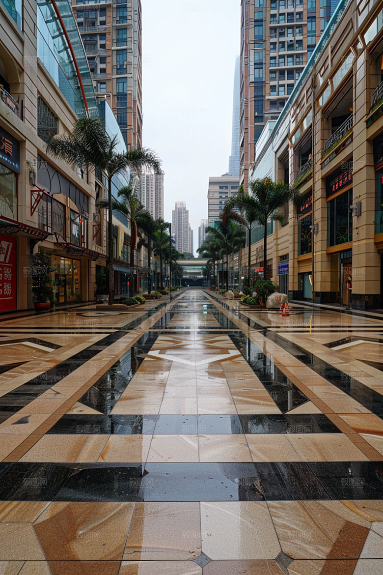 商业街金属感商场效果图