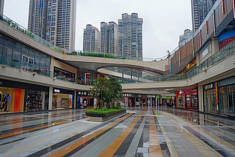商业街质感现代效果图