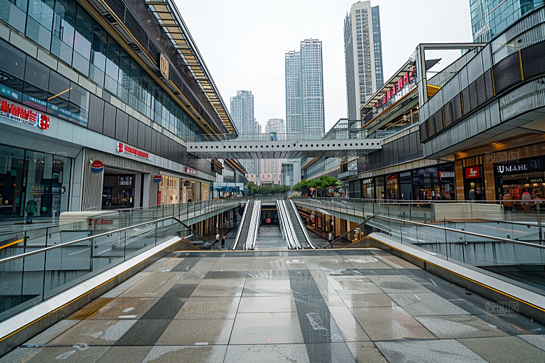 商业街简洁建筑效果图