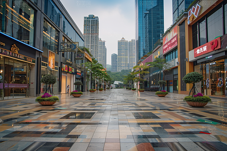 商业街线条感简洁效果图