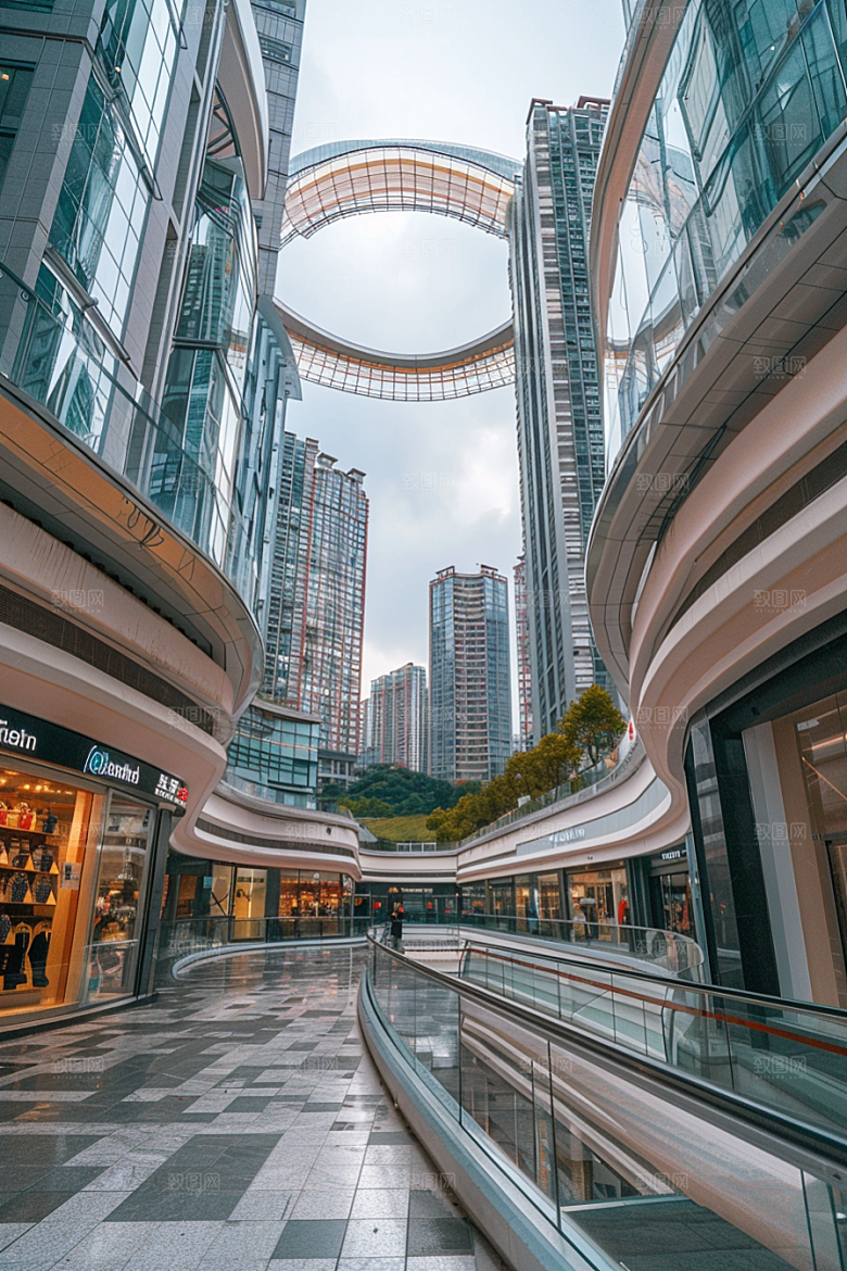 商业街线条感商场效果图