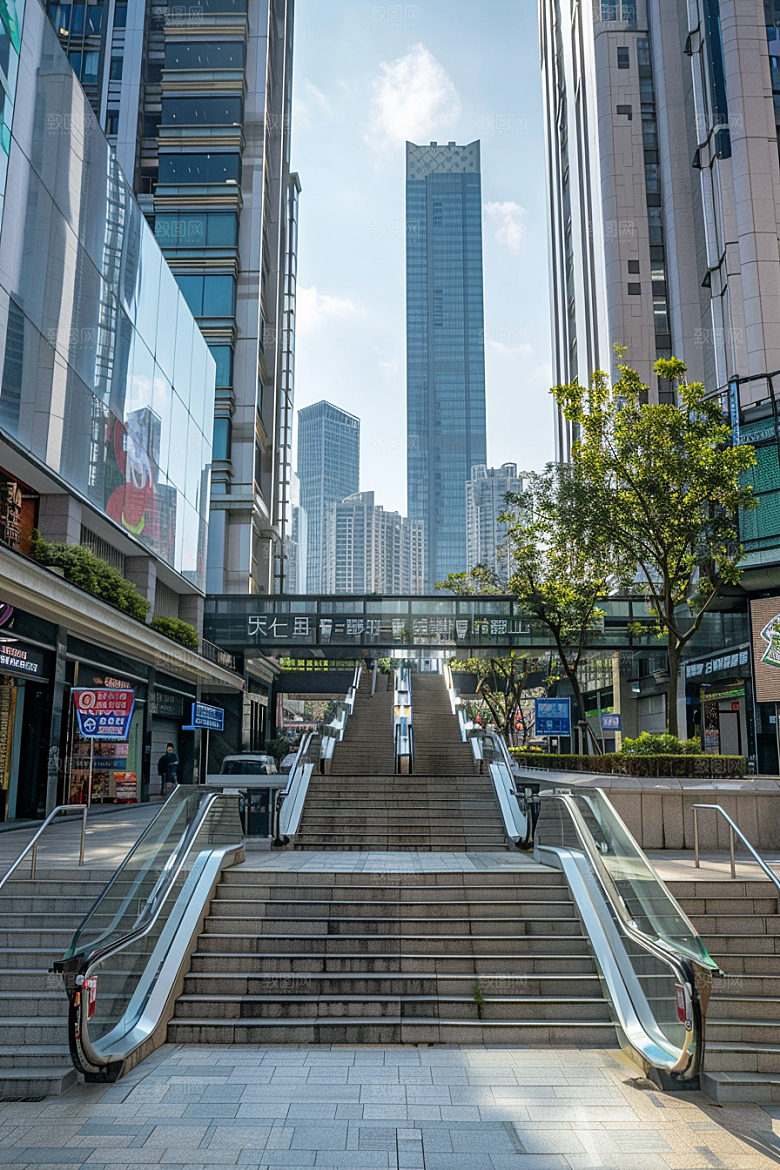 商业街简洁高清效果图
