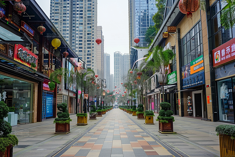 商业街楼盘简洁效果图