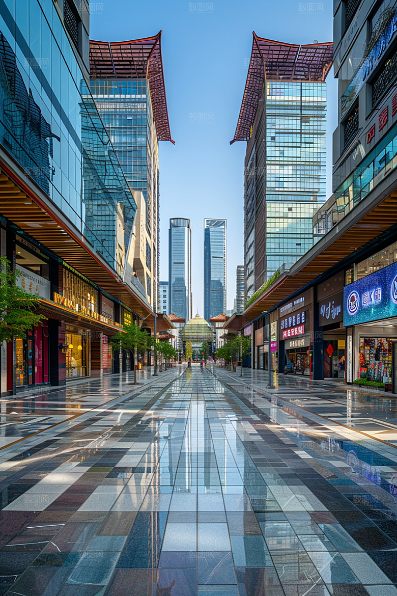 商业街街区质感效果图