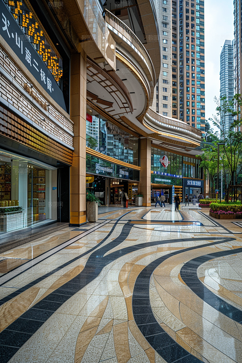 商业街金属感高清效果图