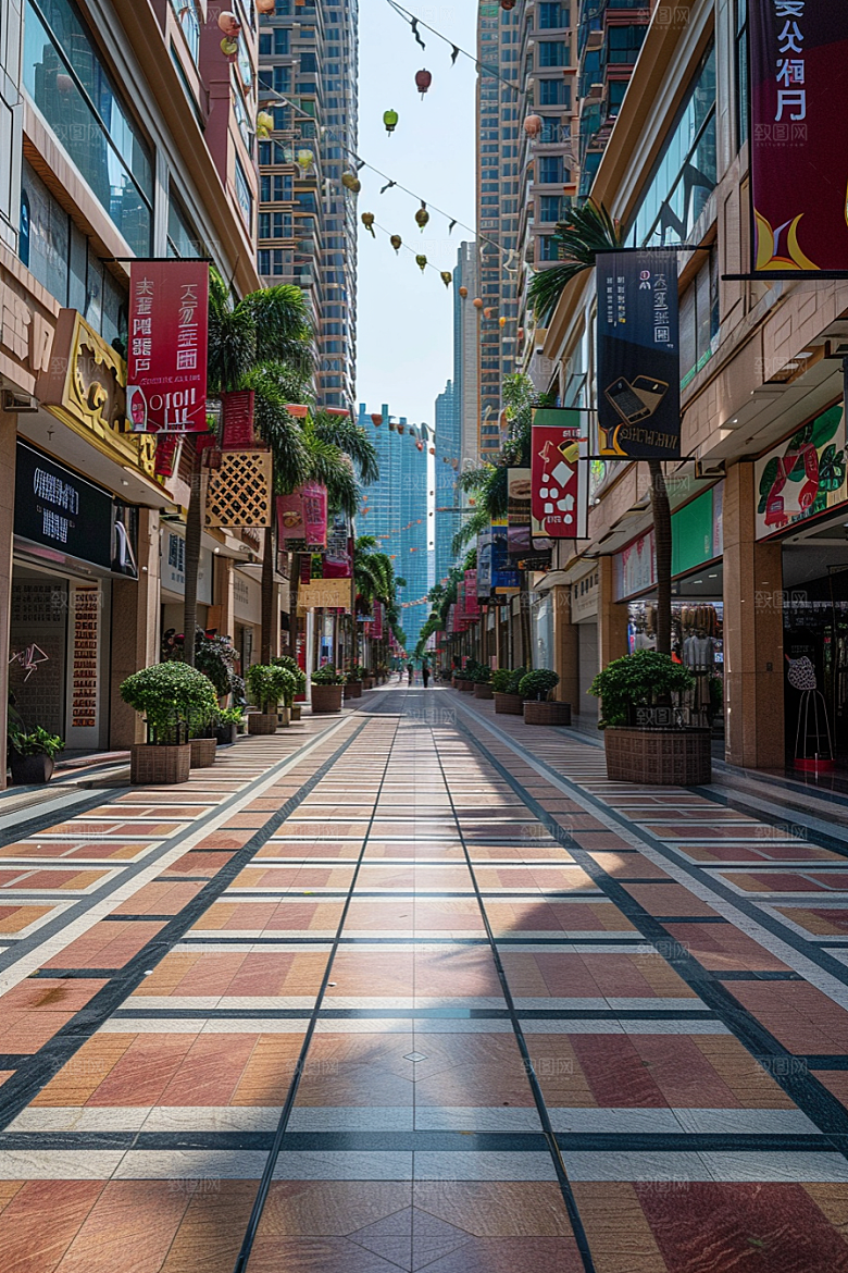 商业街线条感街区效果图