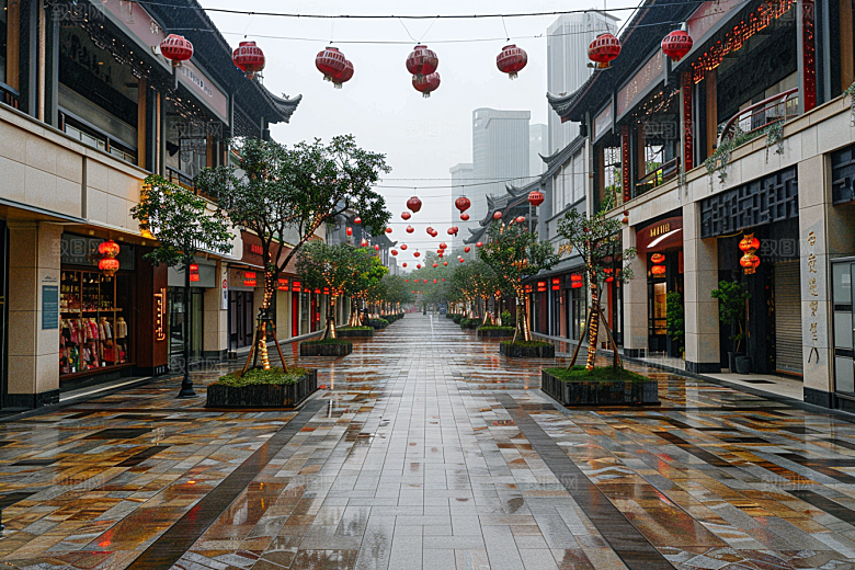 商业街简约商场效果图