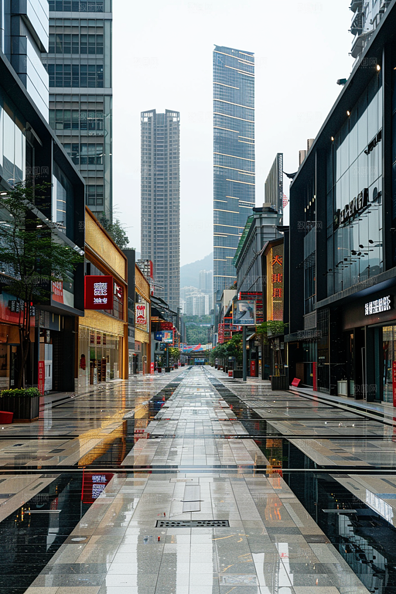 商业街建筑高清效果图