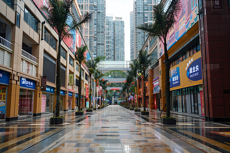 商业街现代线条感效果图