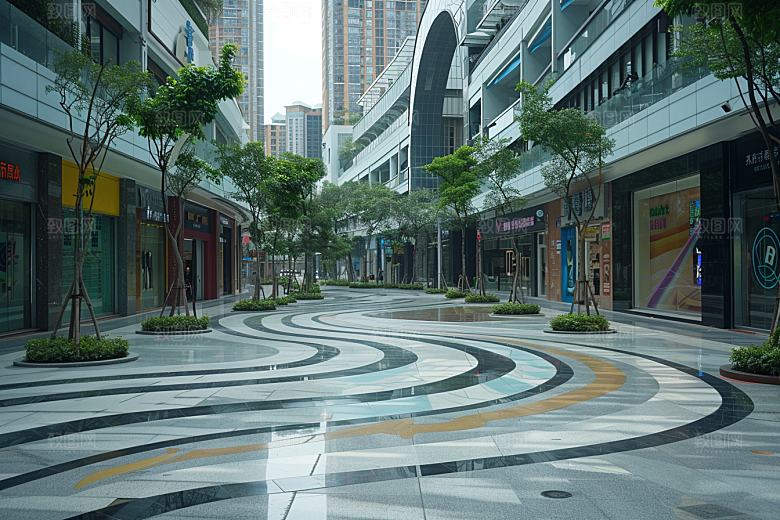 商业街商场现代效果图