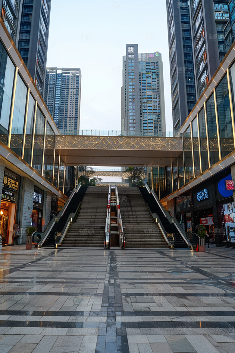 商业街线条感简约效果图
