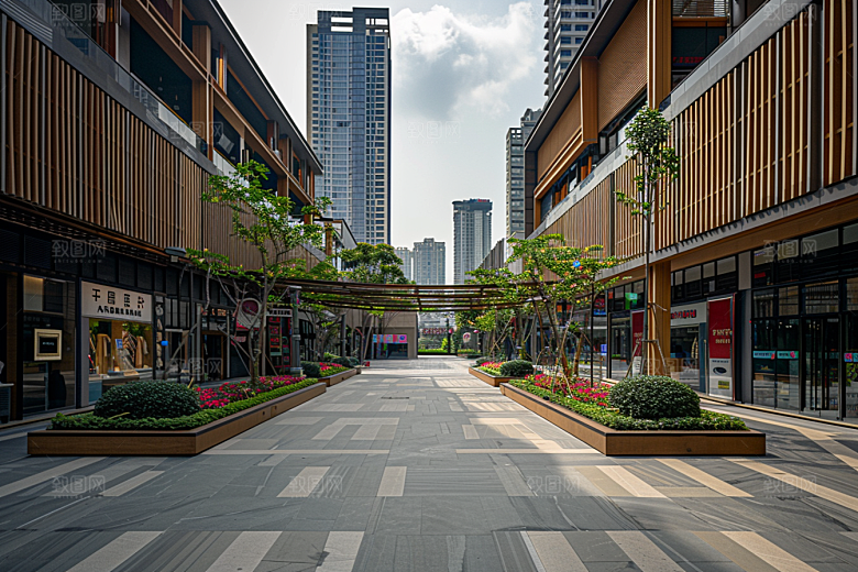 商业街建筑街区效果图