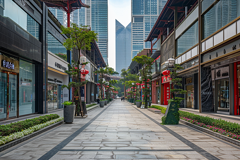 商业街商场线条感效果图