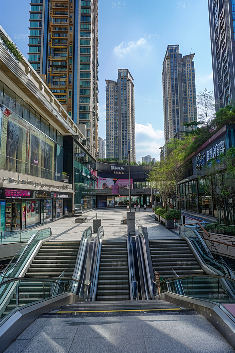 商业街质感现代效果图