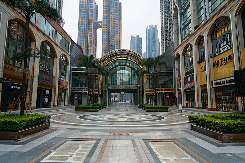 商业街简约金属感效果图