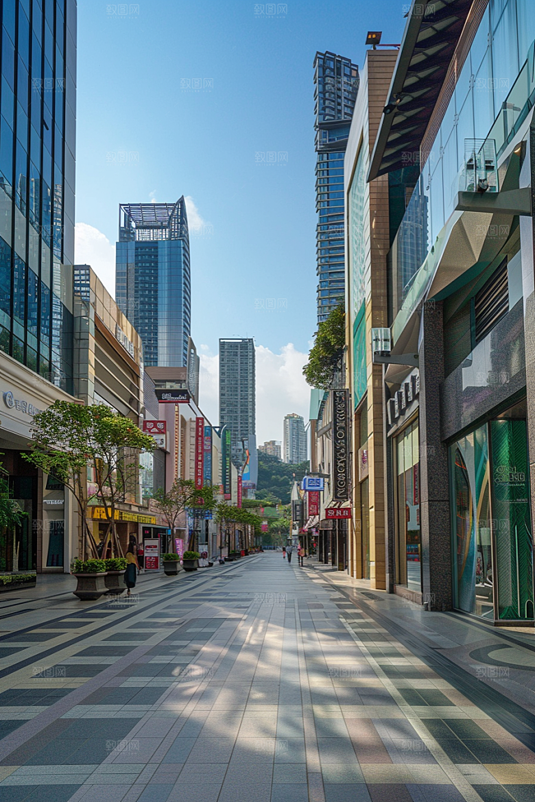 商业街简洁现代效果图