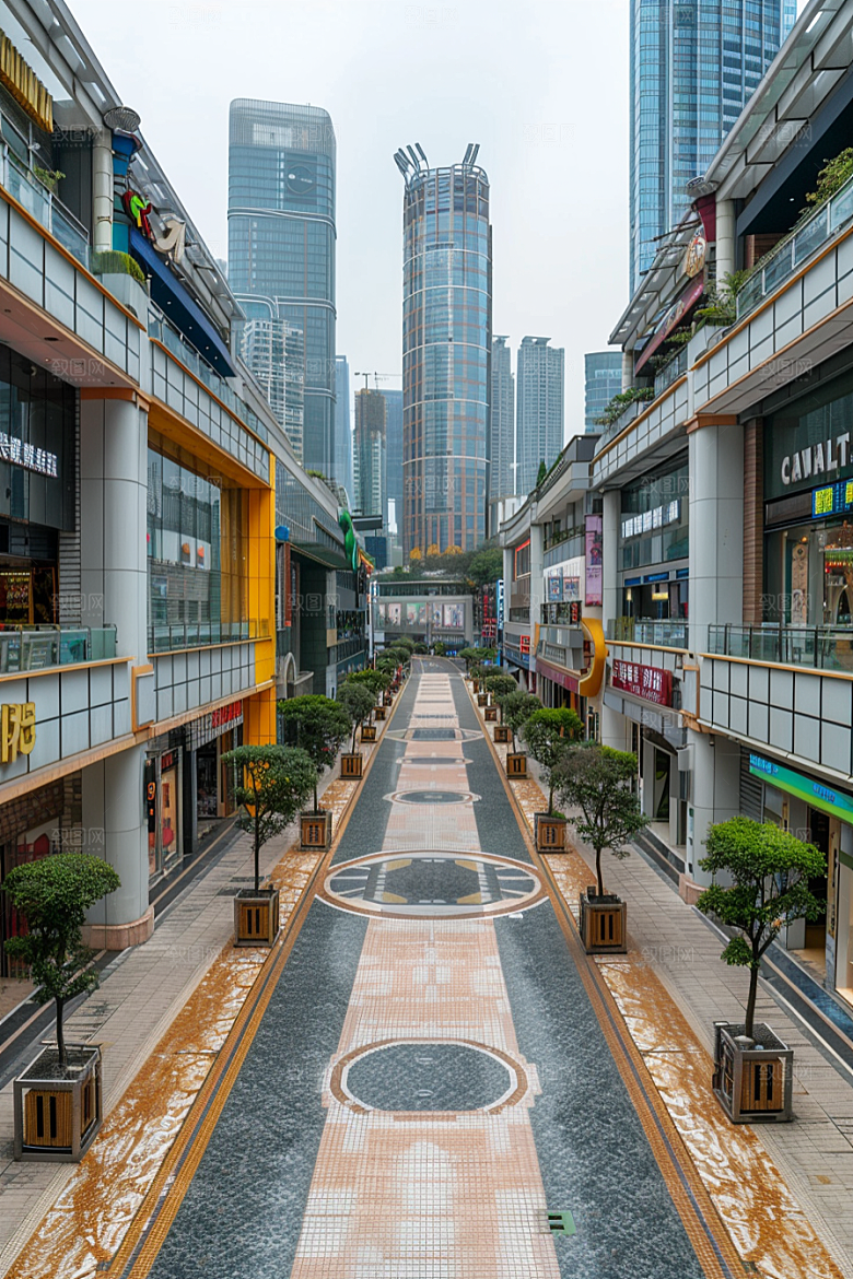 商业街楼盘建筑效果图