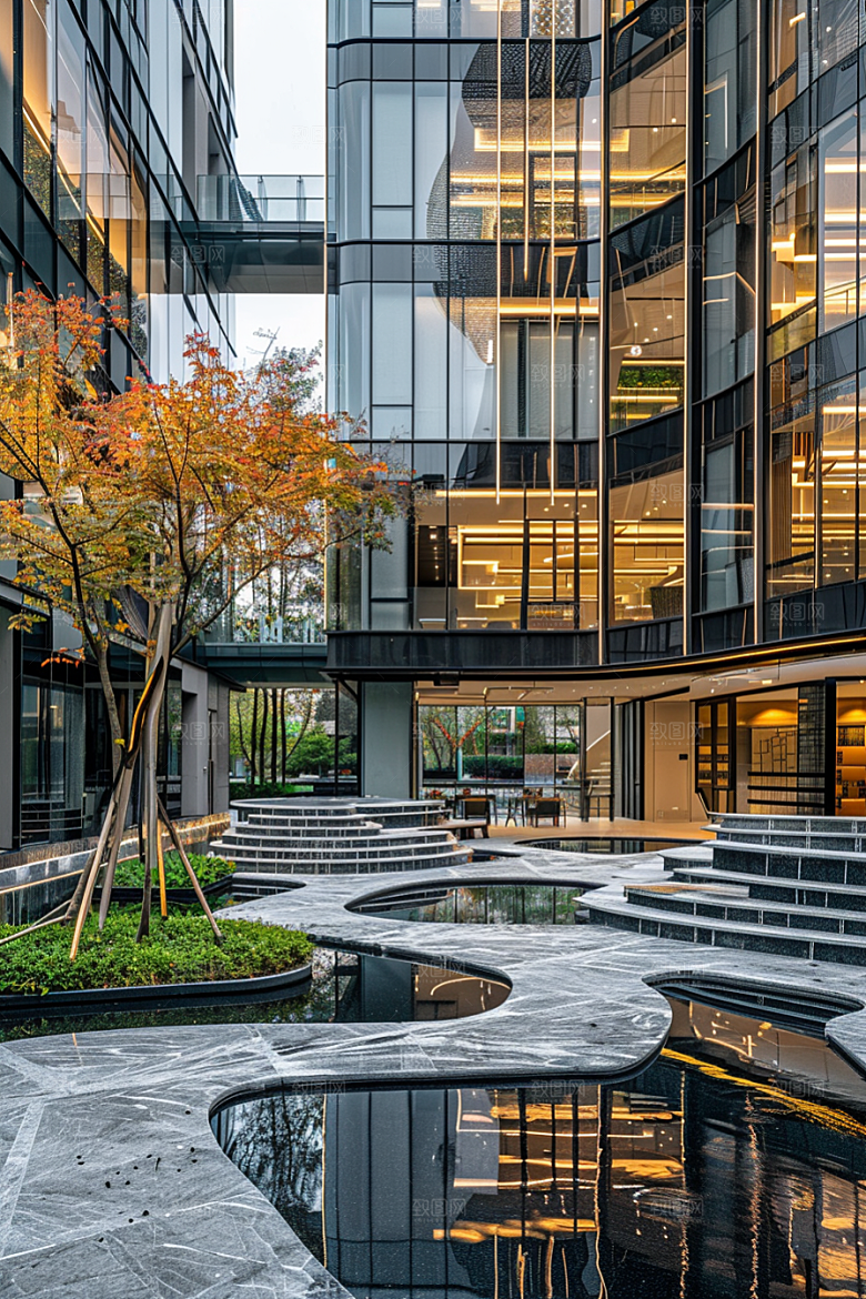 商业街建筑简约效果图