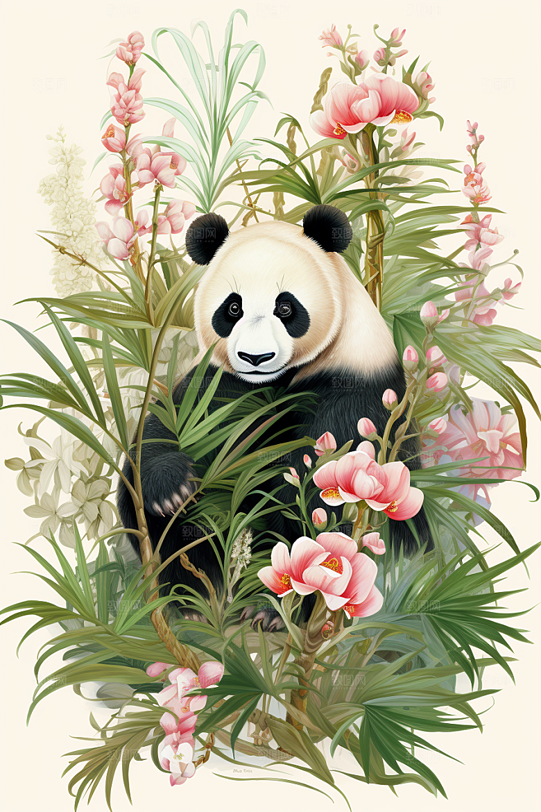 中国风山水自然风物精致刺绣