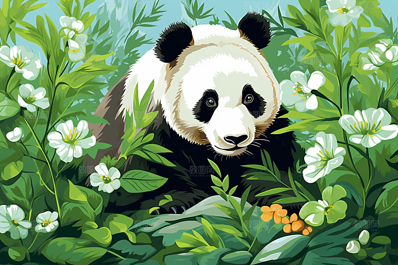 中国风山水自然艺术风物刺绣