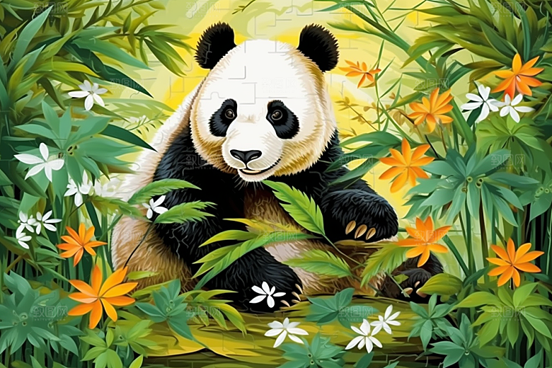 中国风山水自然艺术风光刺绣