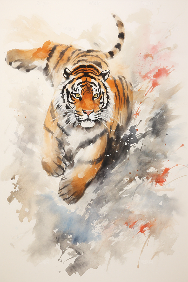 水墨老虎高清霸气插画
