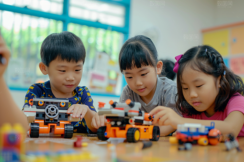 少儿乐高编程科技科学摄影图