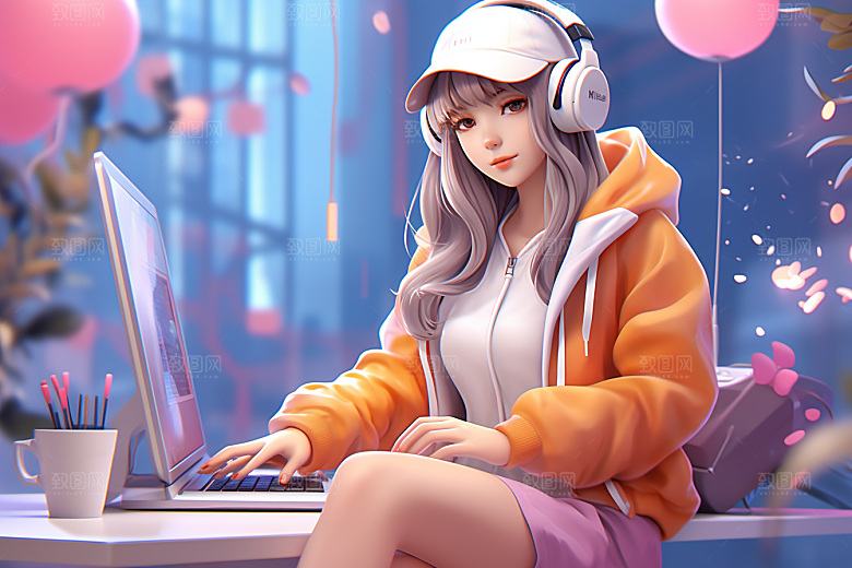 设计师人物工作模型