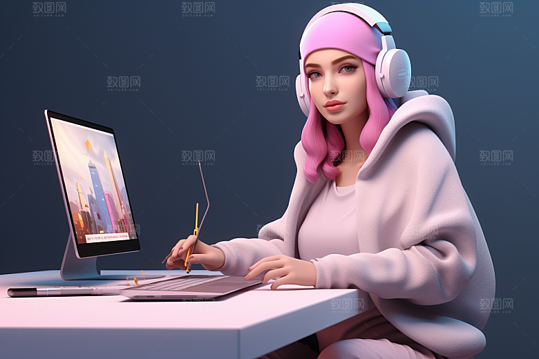 设计师创作3D模型