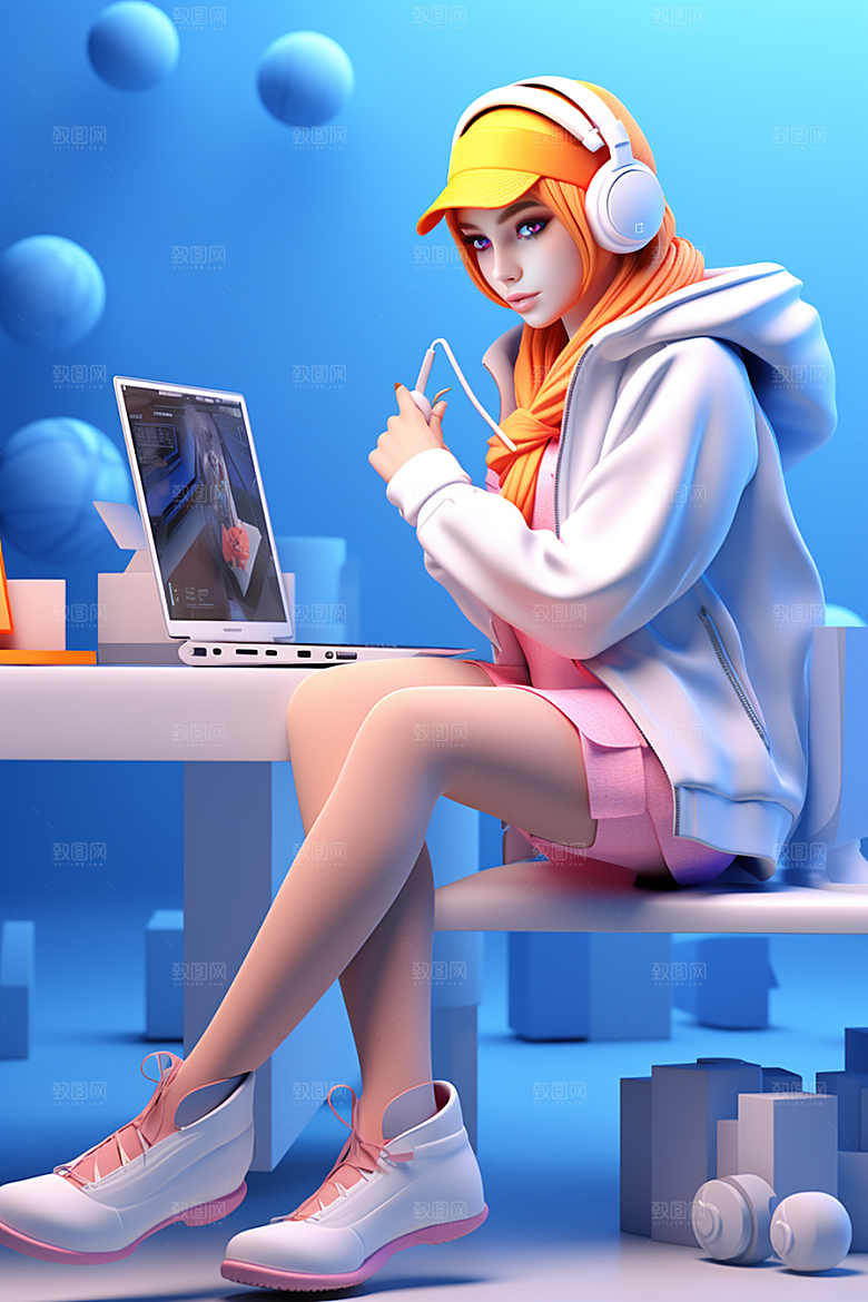 设计师立体潮流模型
