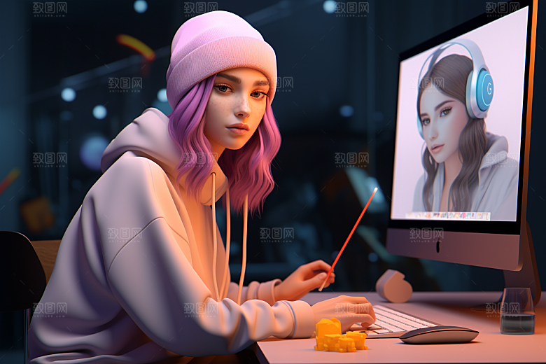 设计师3D卡通模型